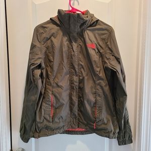 Green/Pink North Face Rain Coat